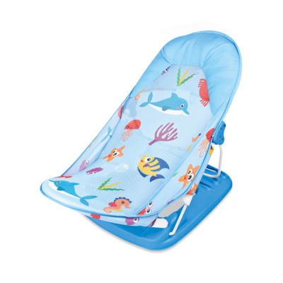 Deluxe Baby Foldable Adjustable Shower Chair With Pillow For Home Travel