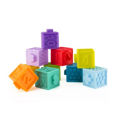 Soft Plastic DIY Number Building Block Toy Cube Baby Educational Toy Blocks Toys For Kids