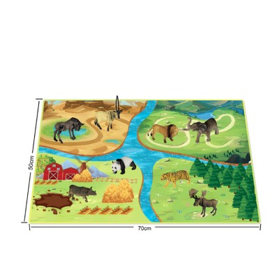 2020 Children Pretend Play PVC Wild Animal Toys Game Map Toys Kids