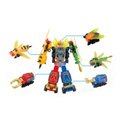 Novel Cheap Toys 5 In 1 Robot Pull Back Action Car Deformable Insect